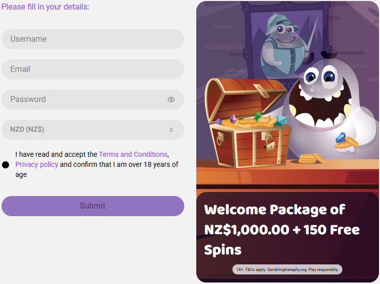 Boo Casino: Register